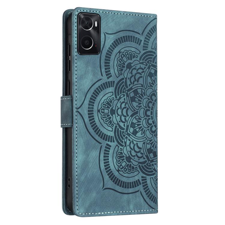 For OPPO A76 4G / A96 4G Mandala Embossed Retro Frosted Leather Phone Case