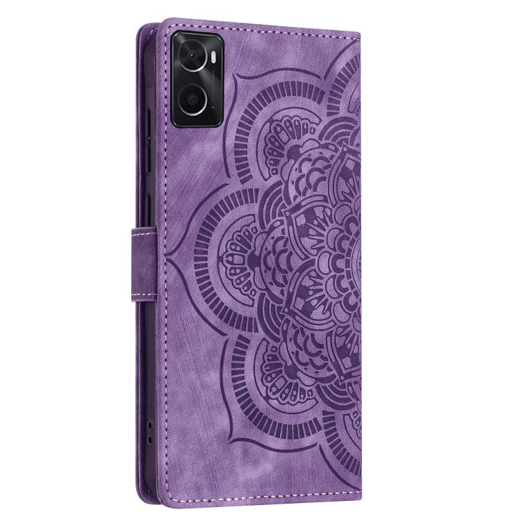 For OPPO A76 4G / A96 4G Mandala Embossed Retro Frosted Leather Phone Case