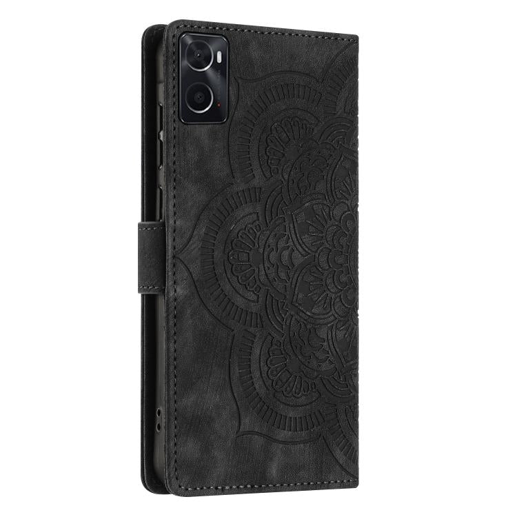 For OPPO A76 4G / A96 4G Mandala Embossed Retro Frosted Leather Phone Case