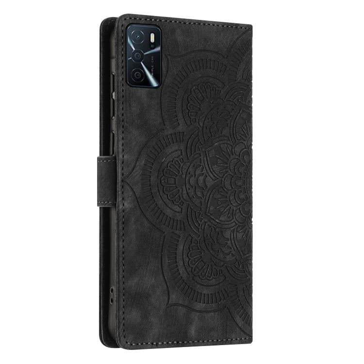 For OPPO A16 / A16S / A53 5G Mandala Embossed Retro Frosted Leather Phone Case