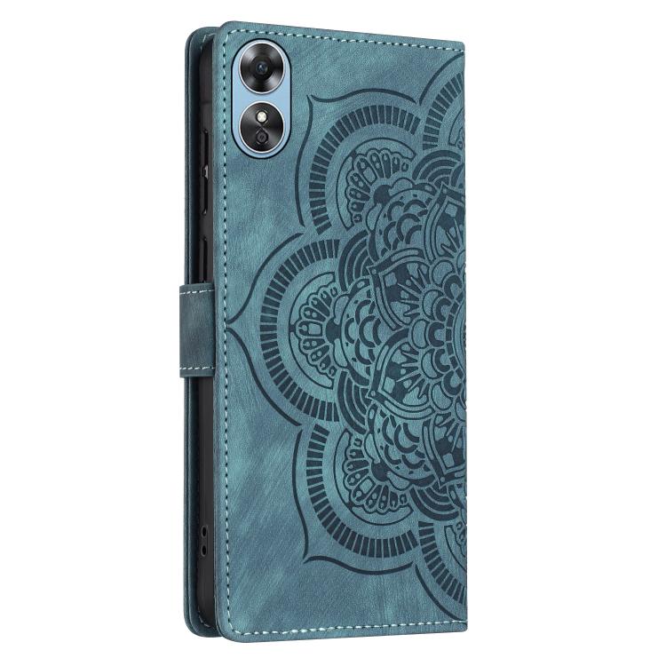 For OPPO A17 Mandala Embossed Retro Frosted Leather Phone Case