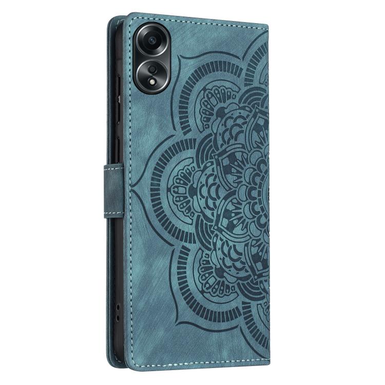 For OPPO A58 4G Mandala Embossed Retro Frosted Leather Phone Case