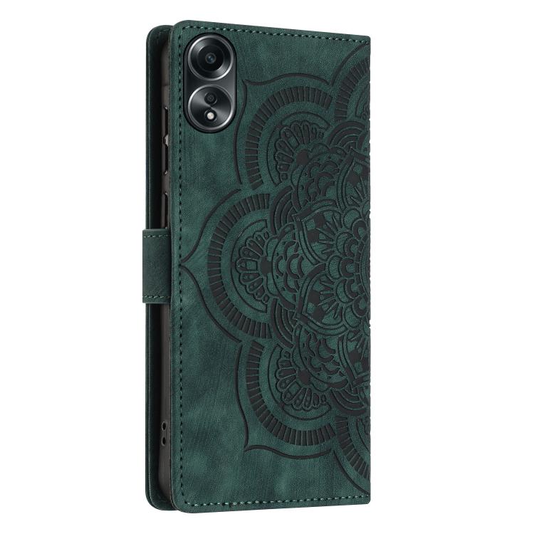 For OPPO A58 4G Mandala Embossed Retro Frosted Leather Phone Case
