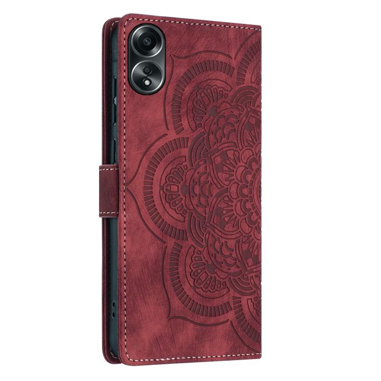 For OPPO A78 4G Mandala Embossed Retro Frosted Leather Phone Case
