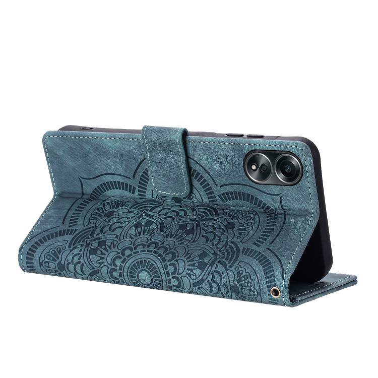 For OPPO A78 4G Mandala Embossed Retro Frosted Leather Phone Case