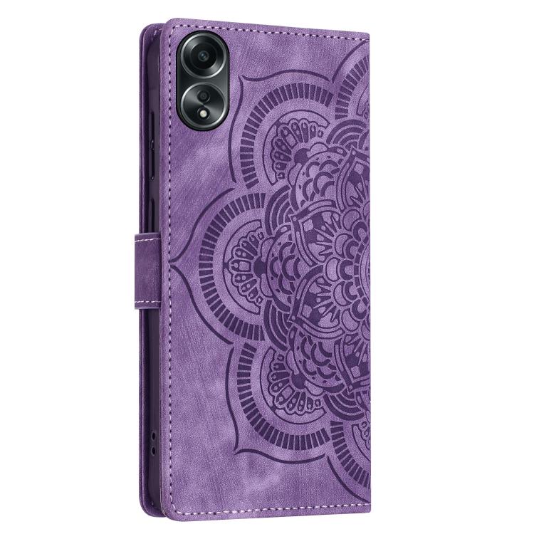 For OPPO A78 4G Mandala Embossed Retro Frosted Leather Phone Case