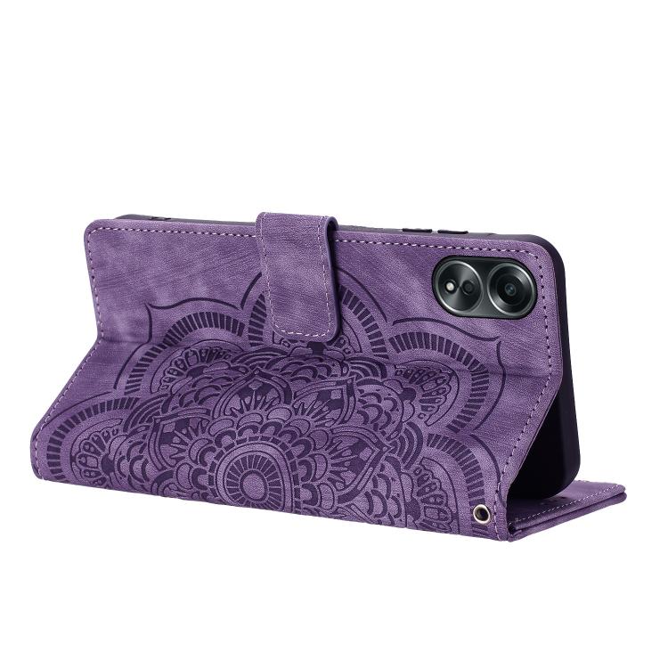 For OPPO A78 4G Mandala Embossed Retro Frosted Leather Phone Case