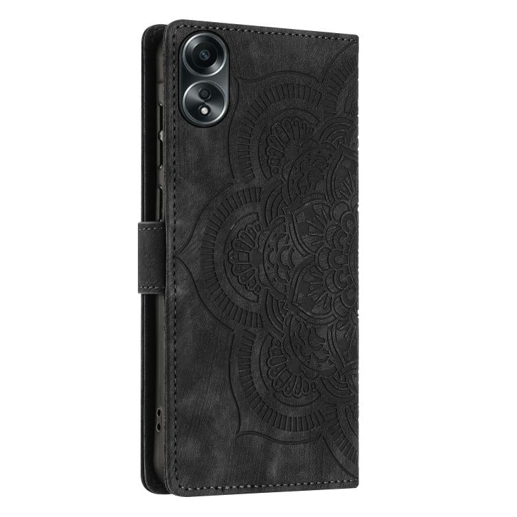 For OPPO A78 4G Mandala Embossed Retro Frosted Leather Phone Case