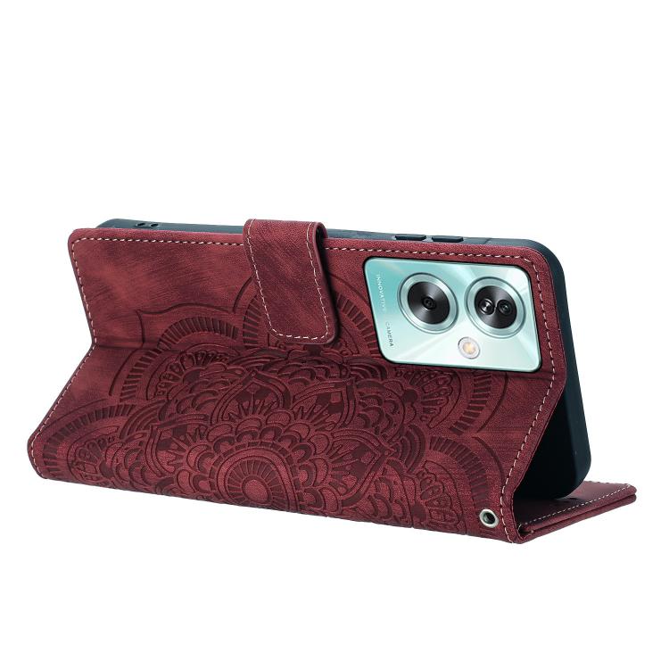 For OPPO A79 5G Mandala Embossed Retro Frosted Leather Phone Case