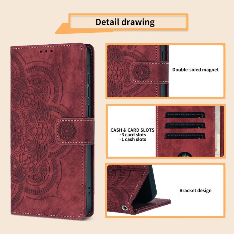 For OPPO A79 5G Mandala Embossed Retro Frosted Leather Phone Case