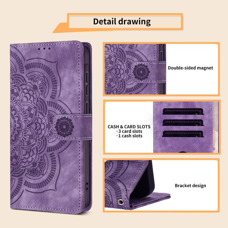 For OPPO A79 5G Mandala Embossed Retro Frosted Leather Phone Case