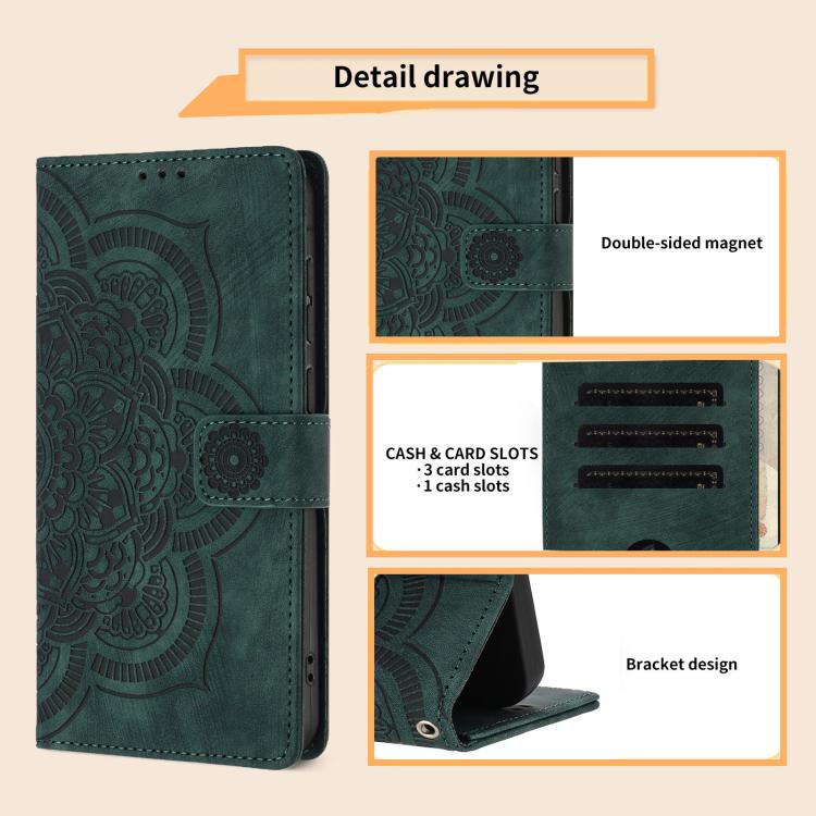 For OPPO A79 5G Mandala Embossed Retro Frosted Leather Phone Case