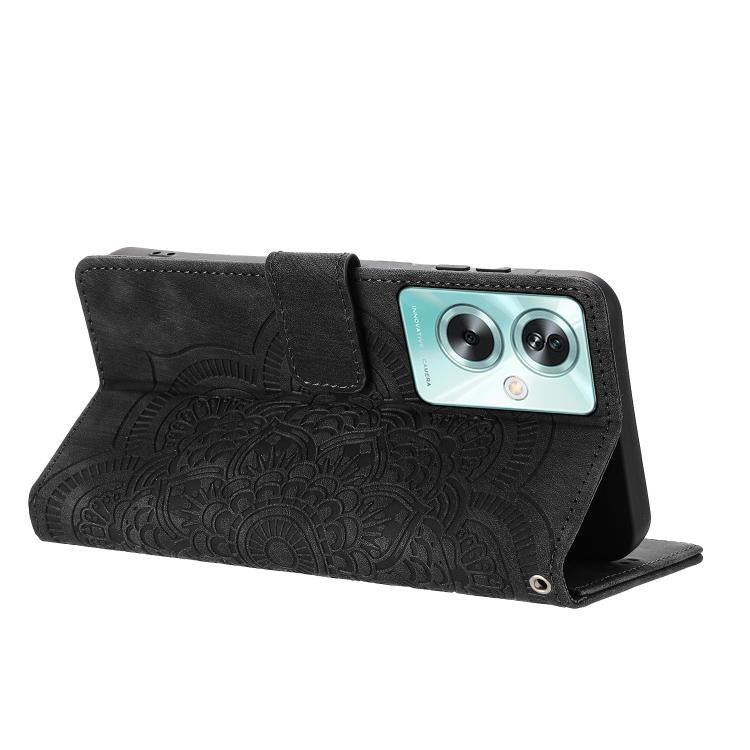 For OPPO A79 5G Mandala Embossed Retro Frosted Leather Phone Case