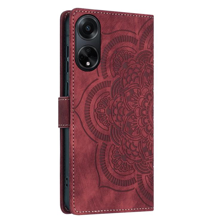 For OPPO A98 5G Mandala Embossed Retro Frosted Leather Phone Case