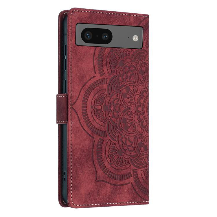 For Google Pixel 8 Mandala Embossed Retro Frosted Leather Phone Case