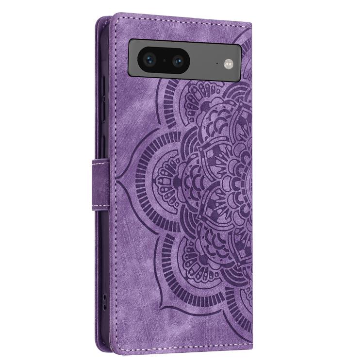 For Google Pixel 8 Mandala Embossed Retro Frosted Leather Phone Case