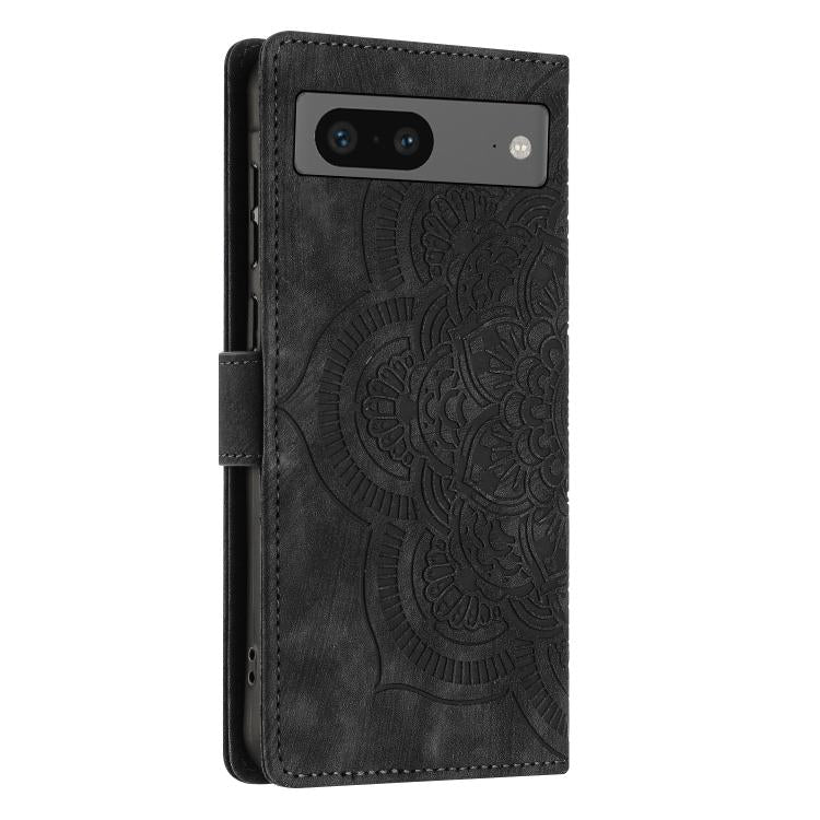 For Google Pixel 8 Mandala Embossed Retro Frosted Leather Phone Case