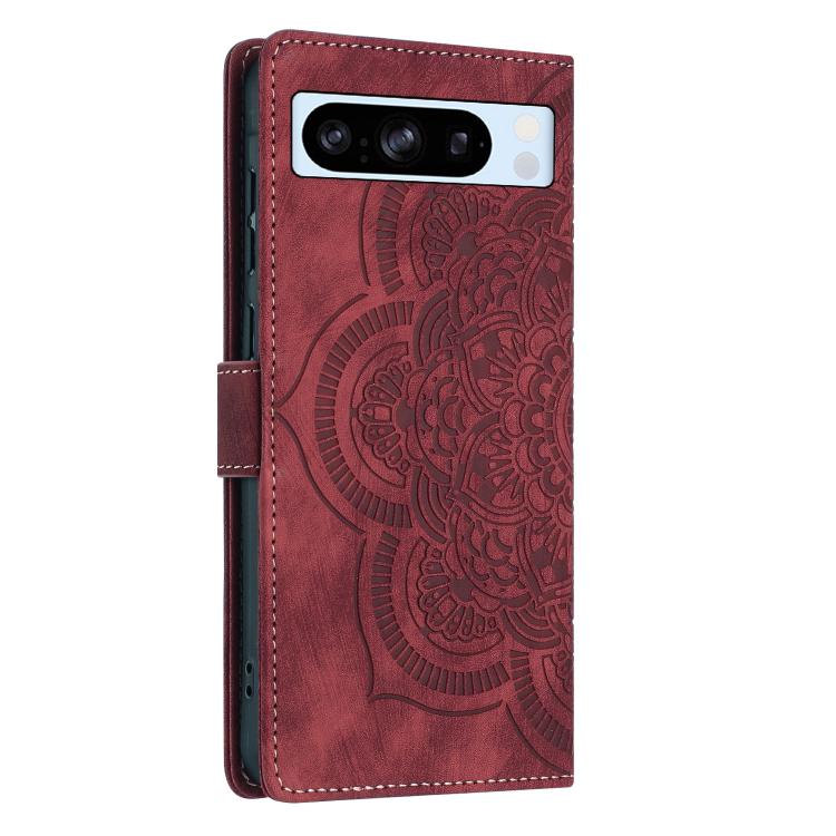 For Google Pixel 8 Pro Mandala Embossed Retro Frosted Leather Phone Case