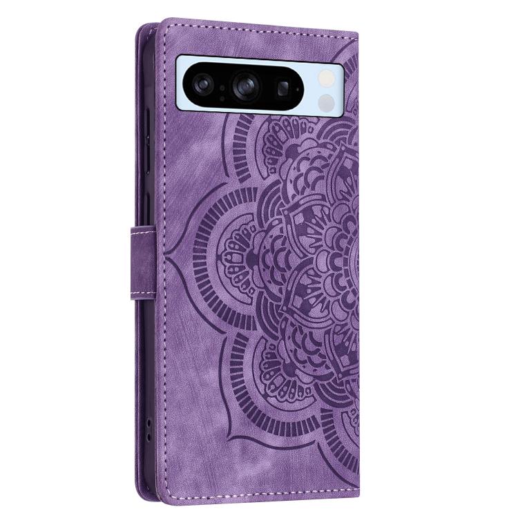 For Google Pixel 8 Pro Mandala Embossed Retro Frosted Leather Phone Case