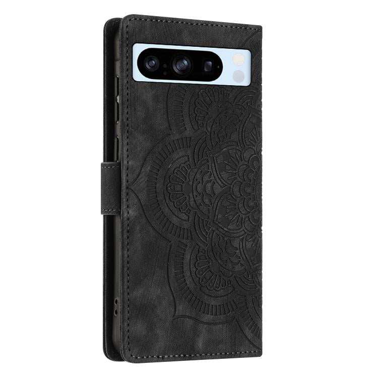 For Google Pixel 8 Pro Mandala Embossed Retro Frosted Leather Phone Case