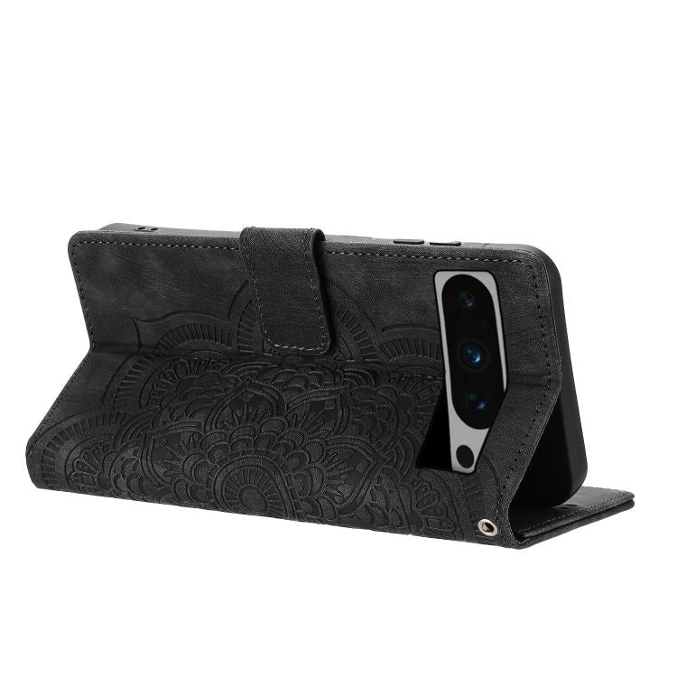 For Google Pixel 8 Pro Mandala Embossed Retro Frosted Leather Phone Case