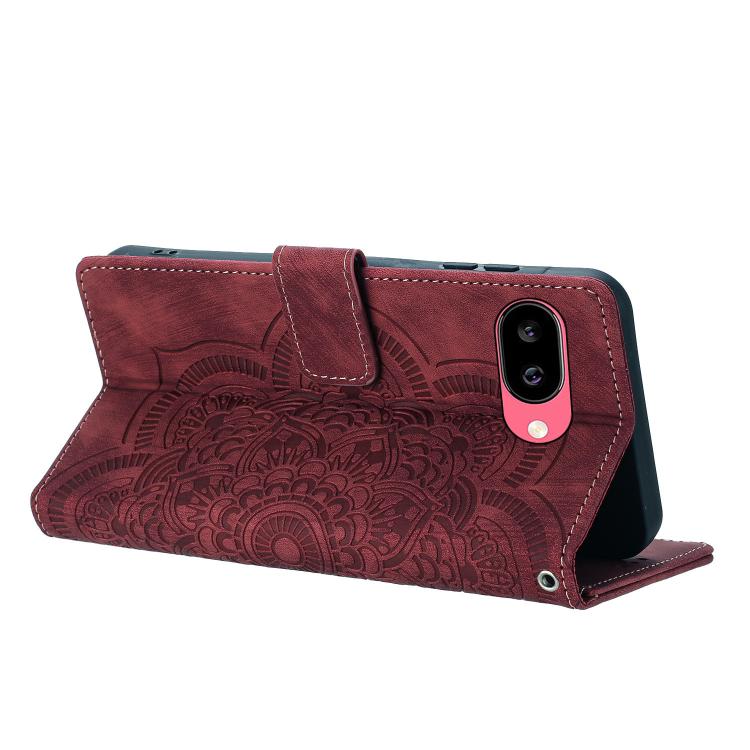 For Google Pixel 9a Mandala Embossed Retro Frosted Leather Phone Case