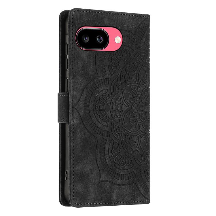 For Google Pixel 9a Mandala Embossed Retro Frosted Leather Phone Case