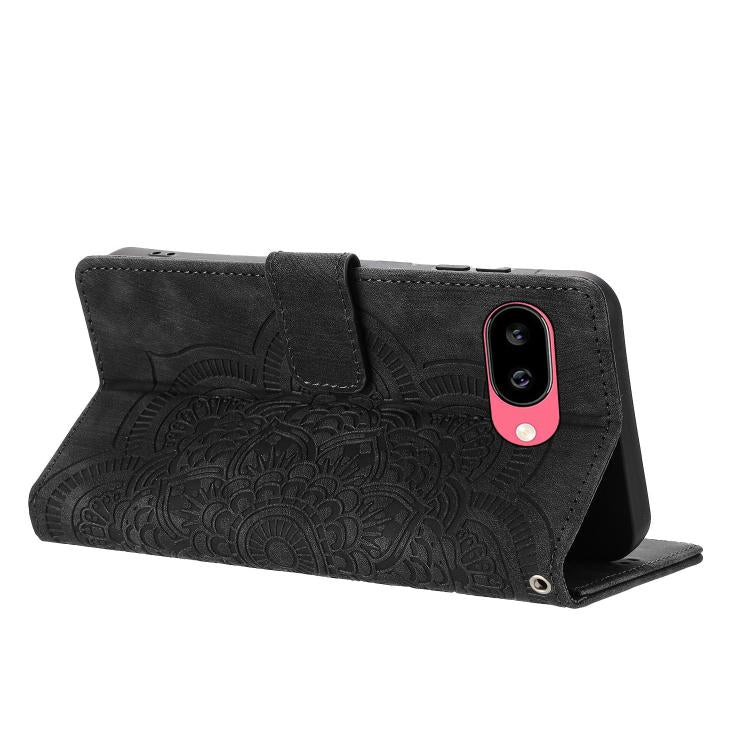 For Google Pixel 9a Mandala Embossed Retro Frosted Leather Phone Case