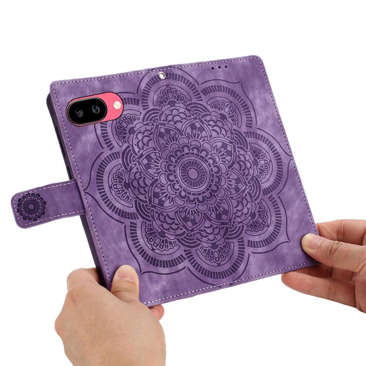For Google Pixel 10a Mandala Embossed Retro Frosted Leather Phone Case