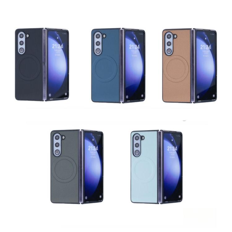 For Samsung Galaxy Z Fold5 5G Diamond Pattern MagSafe Magnetic Folding Phone Case