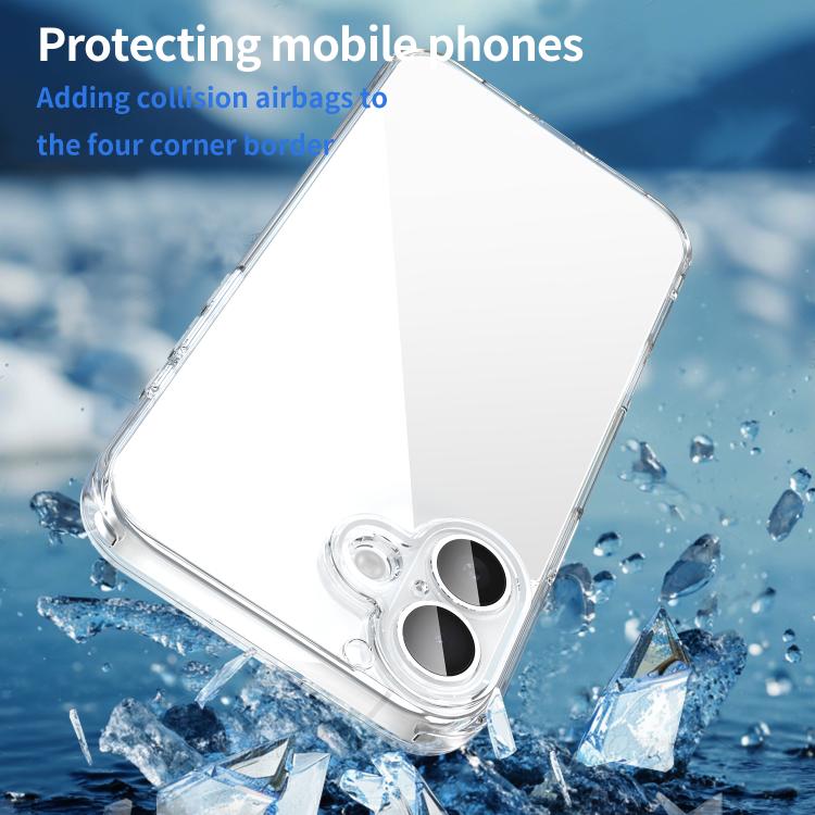 For iPhone 16 Plus PC Hybrid TPU Airbag Shockproof Phone Case
