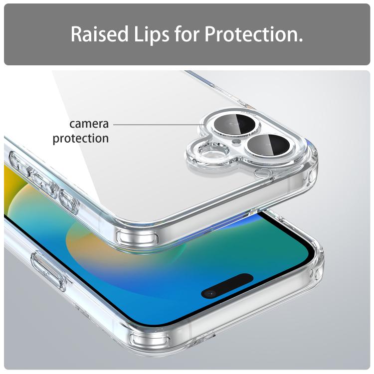 For iPhone 16 Plus PC Hybrid TPU Airbag Shockproof Phone Case