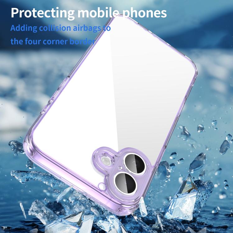 For iPhone 16 Plus PC Hybrid TPU Airbag Shockproof Phone Case