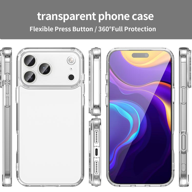 For iPhone 17 Pro Max PC Hybrid TPU Airbag Shockproof Phone Case