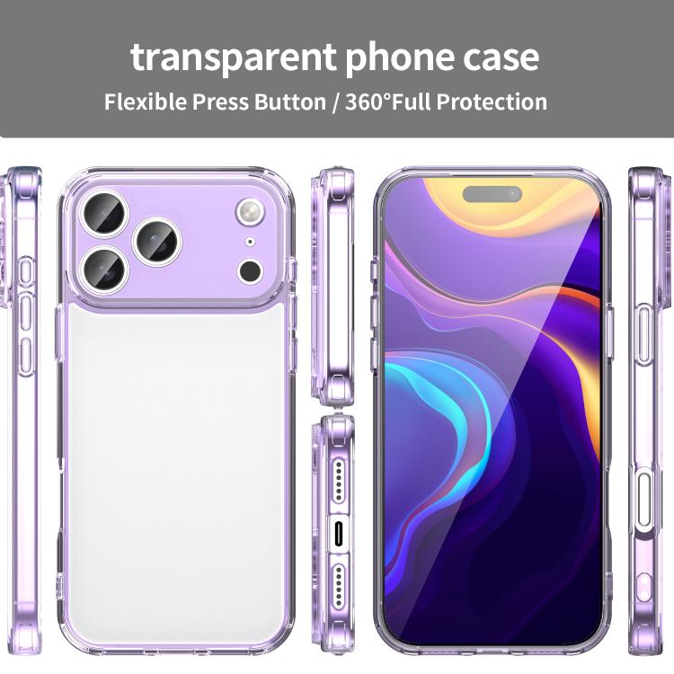 For iPhone 17 Pro Max PC Hybrid TPU Airbag Shockproof Phone Case
