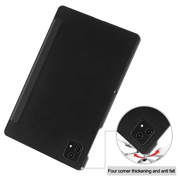 For T-Mobile REVVL Tab 5G Custer Texture 3-Fold Holder Leather Smart Tablet Case