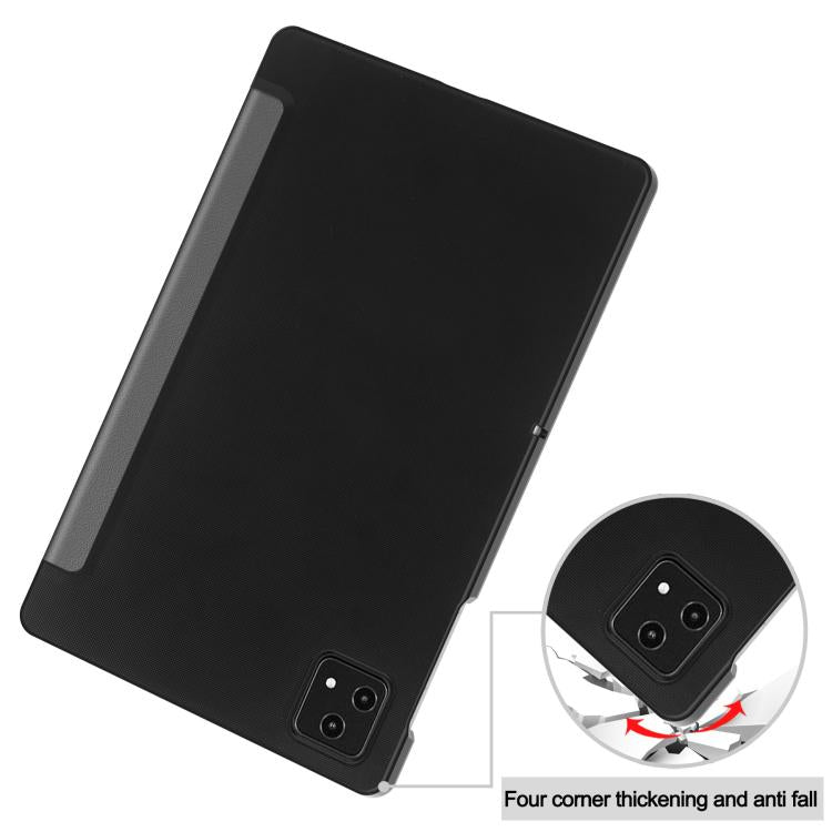 For T-Mobile REVVL Tab 5G Custer Texture 3-Fold Holder Leather Smart Tablet Case