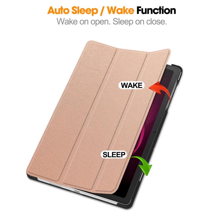 For T-Mobile REVVL Tab 5G Custer Texture 3-Fold Holder Leather Smart Tablet Case