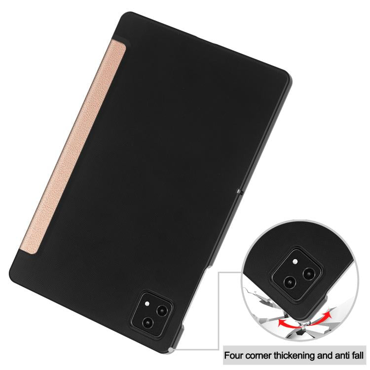 For T-Mobile REVVL Tab 5G Custer Texture 3-Fold Holder Leather Smart Tablet Case