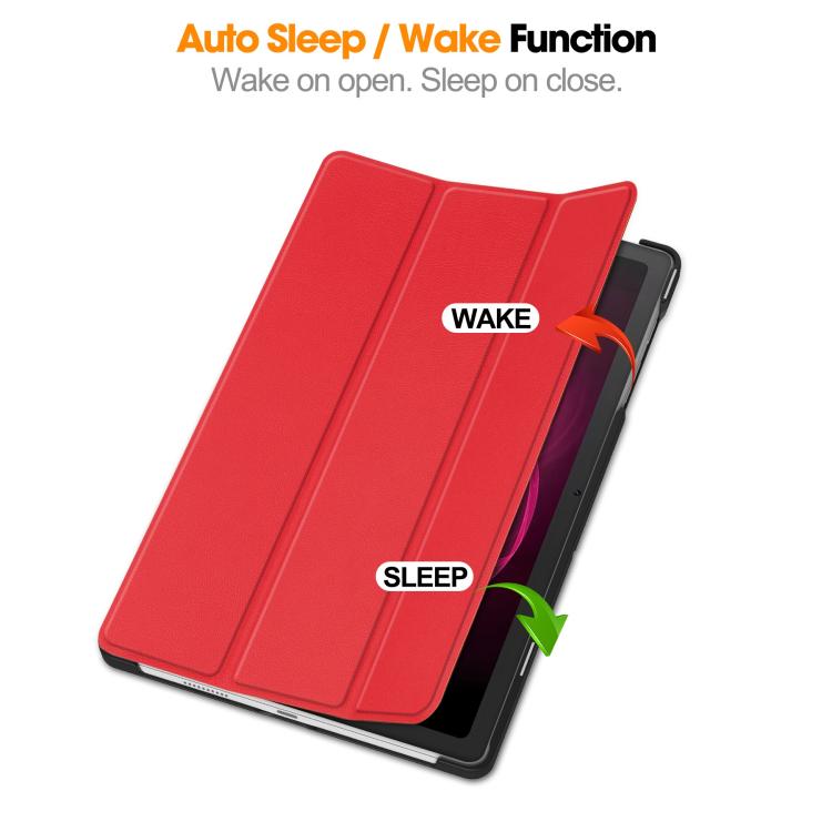 For T-Mobile REVVL Tab 5G Custer Texture 3-Fold Holder Leather Smart Tablet Case