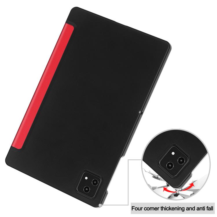 For T-Mobile REVVL Tab 5G Custer Texture 3-Fold Holder Leather Smart Tablet Case