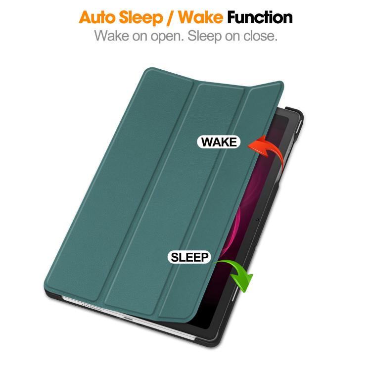 For T-Mobile REVVL Tab 5G Custer Texture 3-Fold Holder Leather Smart Tablet Case
