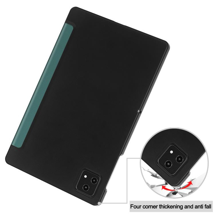 For T-Mobile REVVL Tab 5G Custer Texture 3-Fold Holder Leather Smart Tablet Case