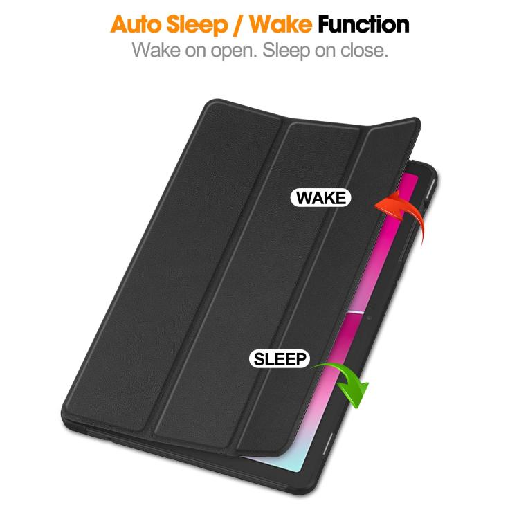 For T-Mobile REVVL Tab 2 Custer Texture 3-Fold Holder Leather Smart Tablet Case