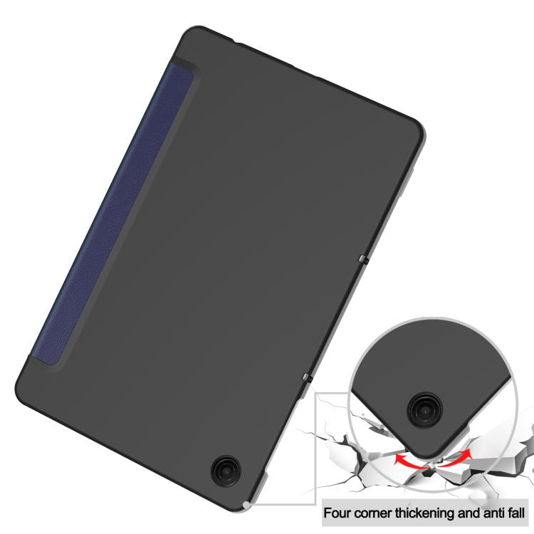 For T-Mobile REVVL Tab 2 Custer Texture 3-Fold Holder Leather Smart Tablet Case