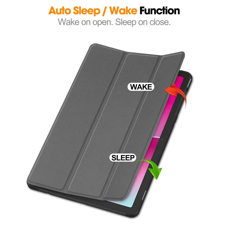 For T-Mobile REVVL Tab 2 Custer Texture 3-Fold Holder Leather Smart Tablet Case