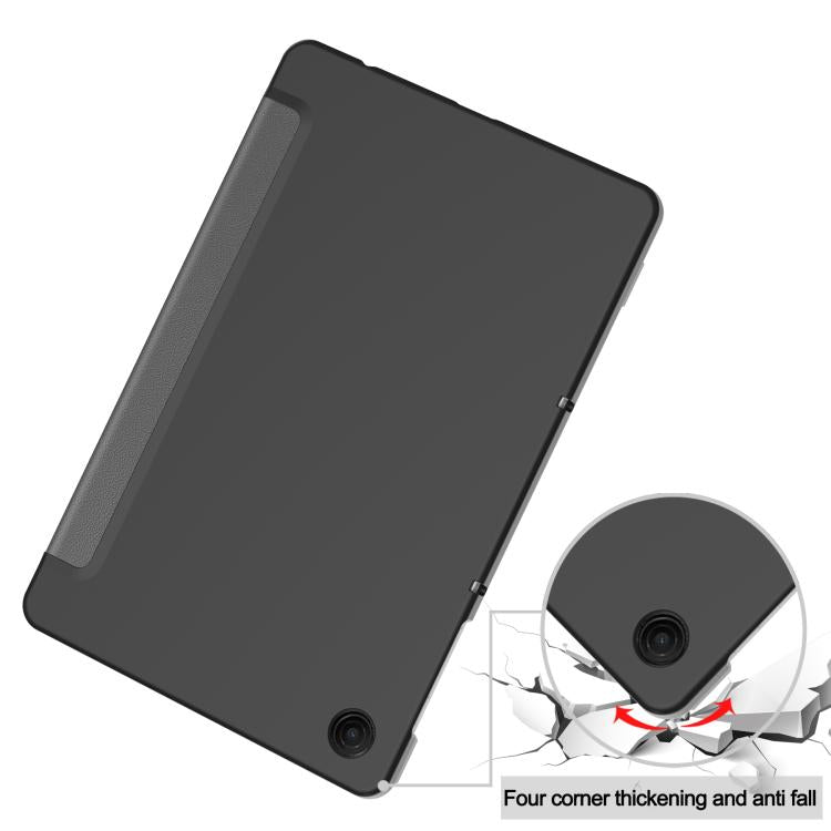 For T-Mobile REVVL Tab 2 Custer Texture 3-Fold Holder Leather Smart Tablet Case