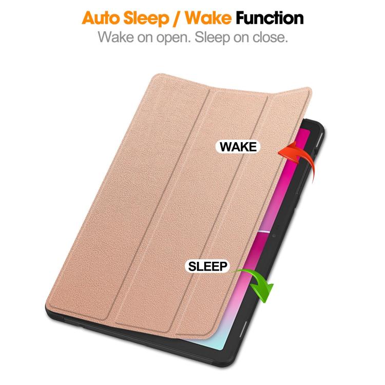 For T-Mobile REVVL Tab 2 Custer Texture 3-Fold Holder Leather Smart Tablet Case