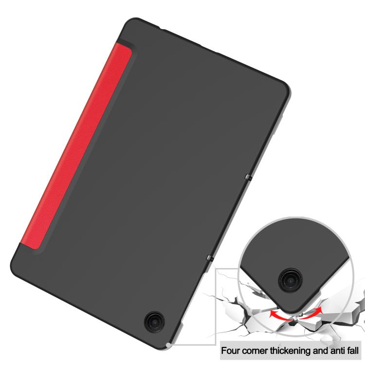 For T-Mobile REVVL Tab 2 Custer Texture 3-Fold Holder Leather Smart Tablet Case