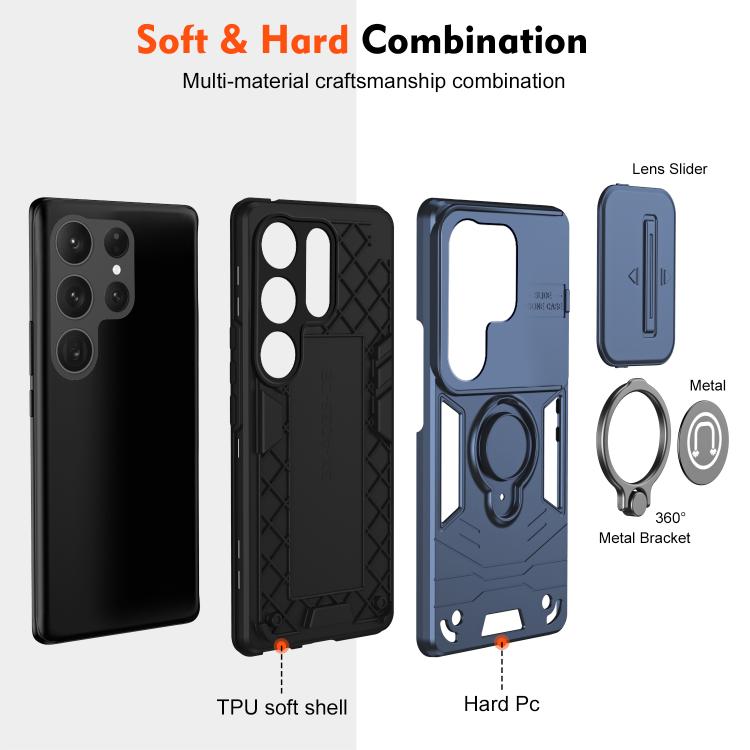 For Samsung Galaxy S25 Ultra 5G Camshield Ring Holder Phone Case